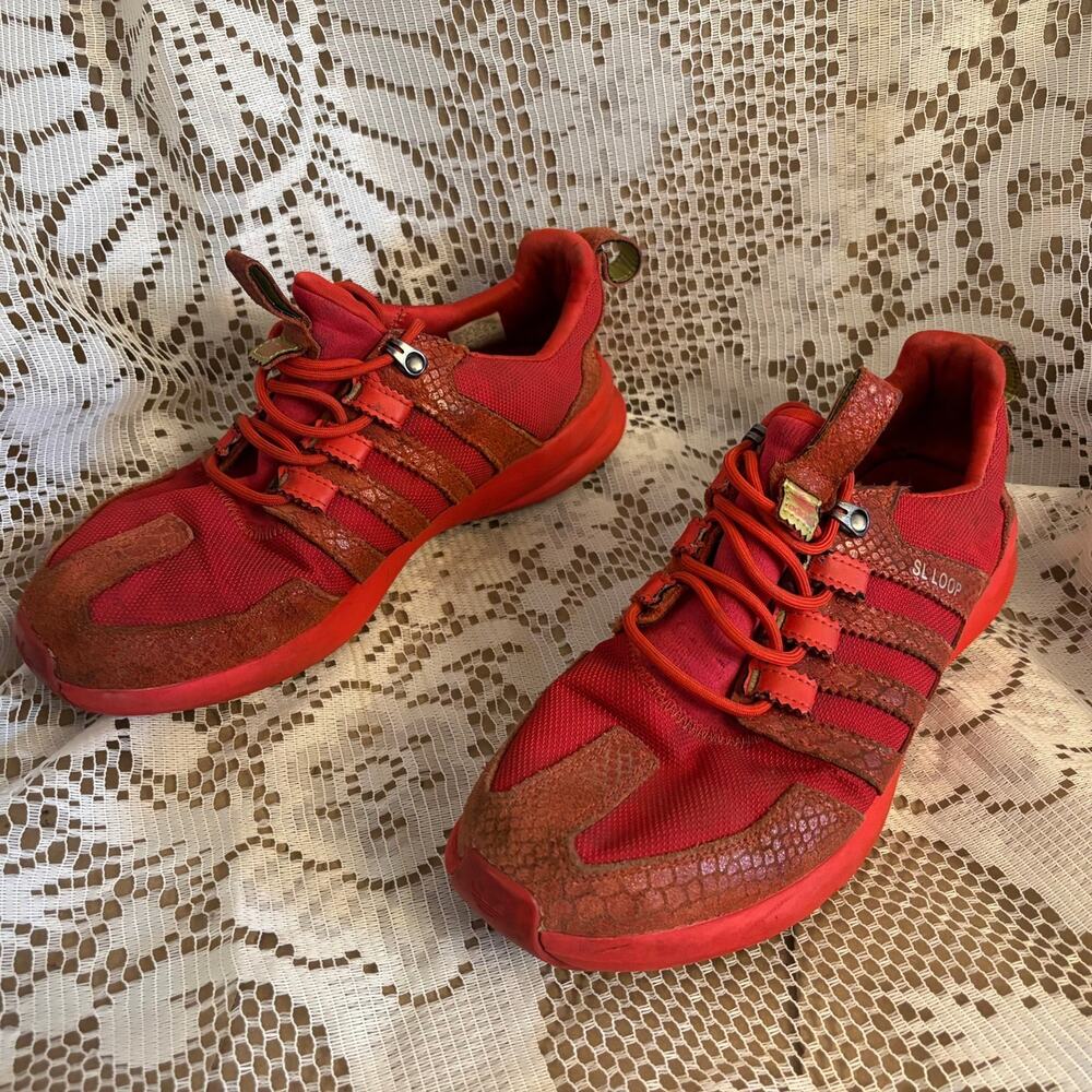 Adidas SL Loop Runner TR Men's US 9.5 Red Croc Running Sneakers